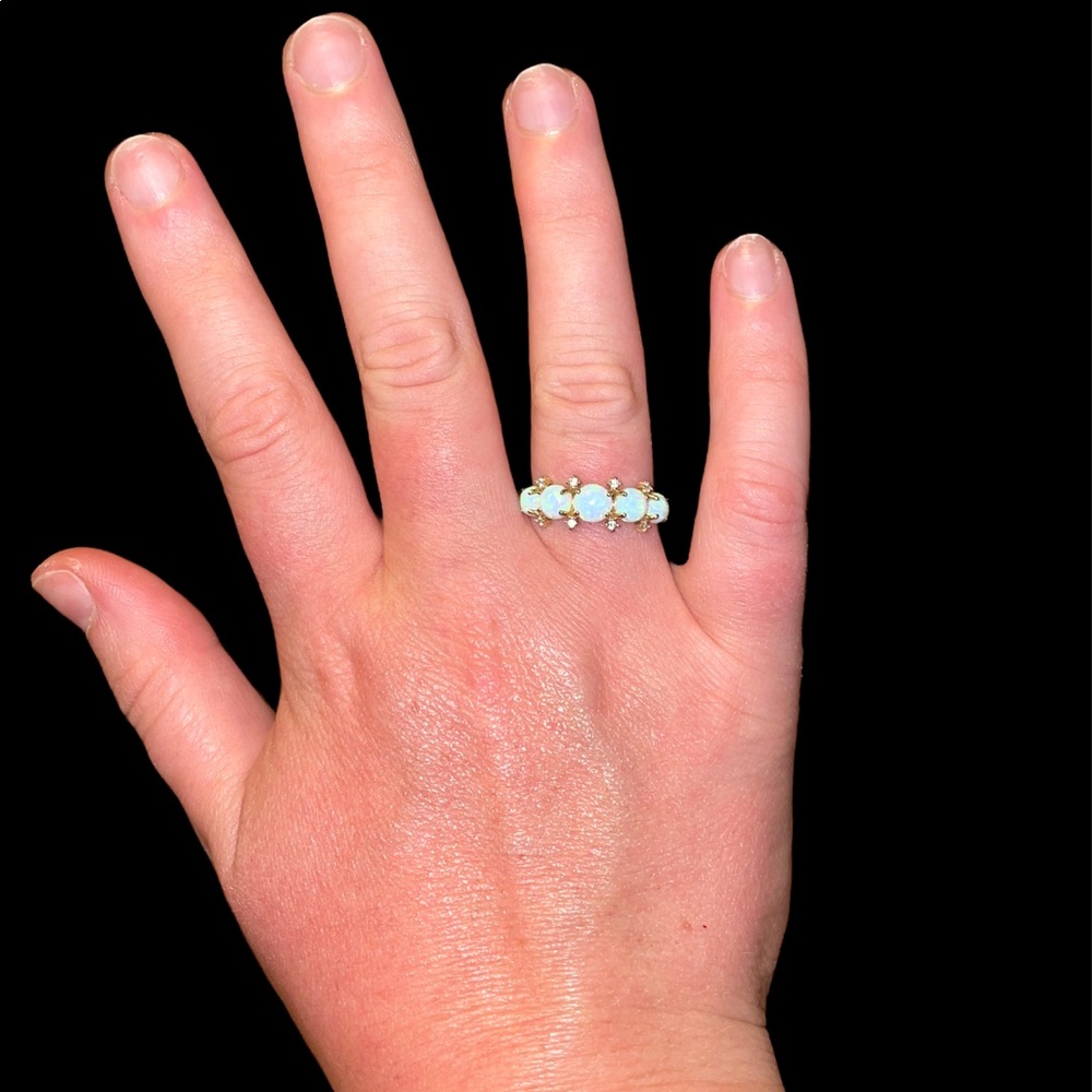 Anthropologie Opal Crystal Cluster Ring